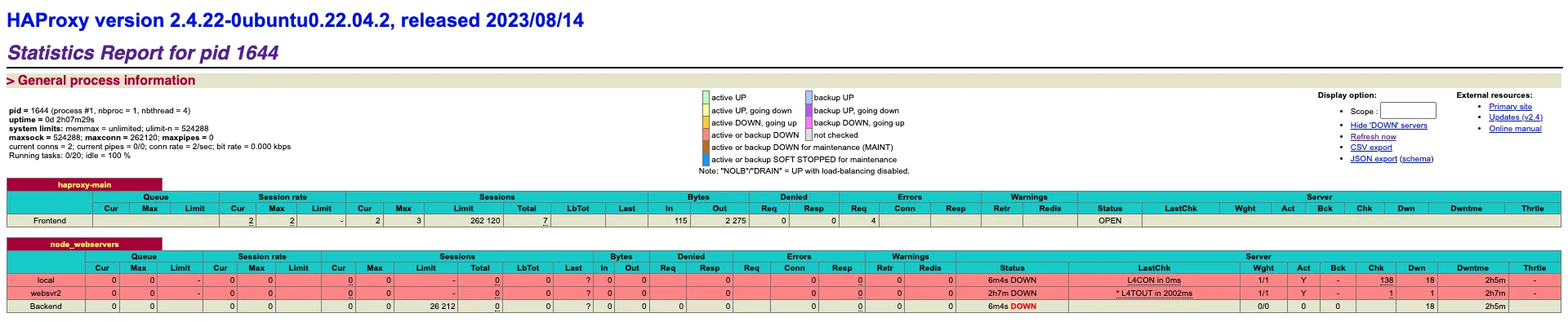 HAProxy stats on your local