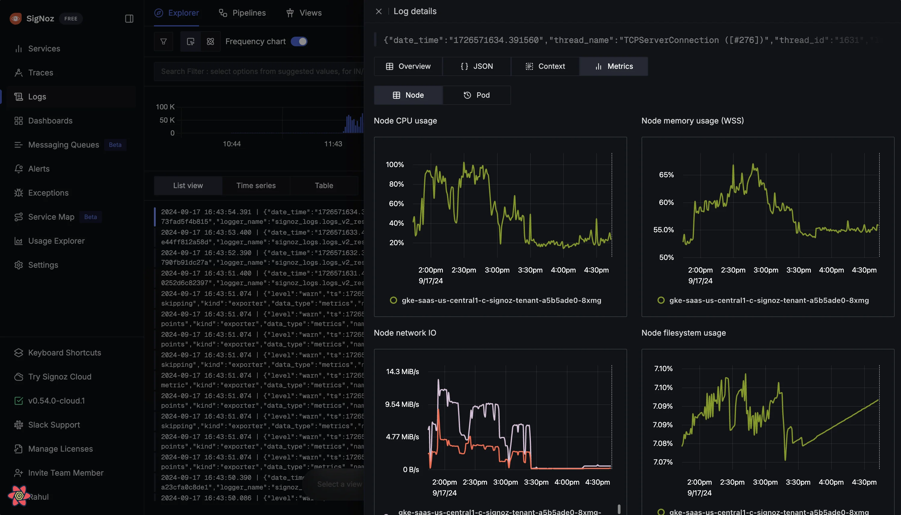 Logs to infra metrics