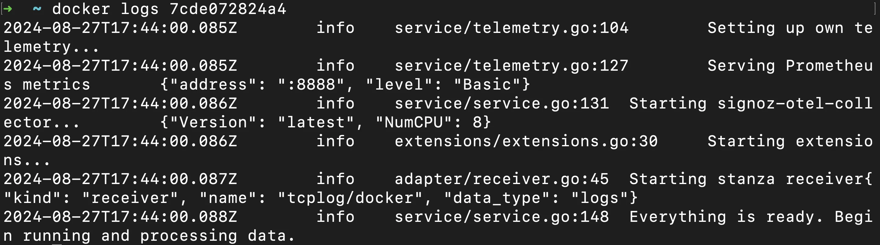 docker logs