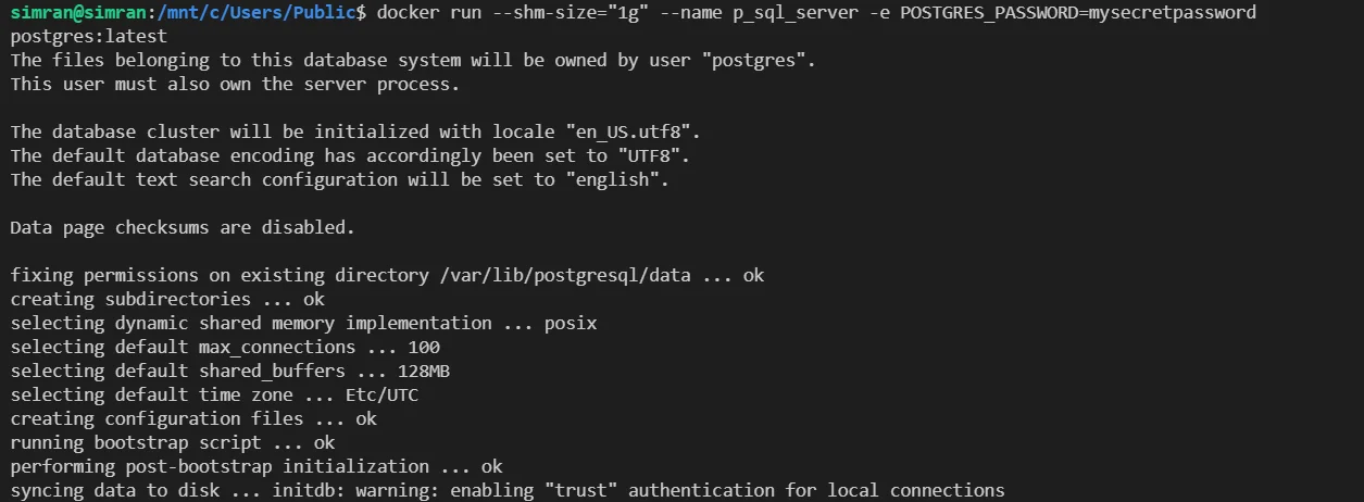 Restarting PostgreSQL container with increased shared memory